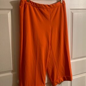 DENNIS BASSO Orange Mid Calf Cuffed Capri Pants. Size 1X. EUC.